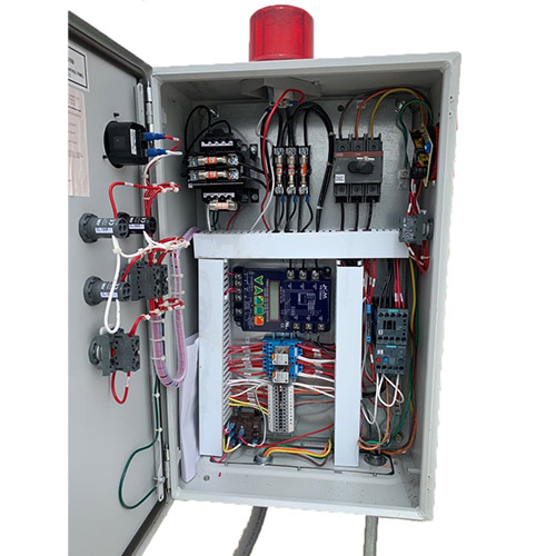 a control panel enclosure with electrical components